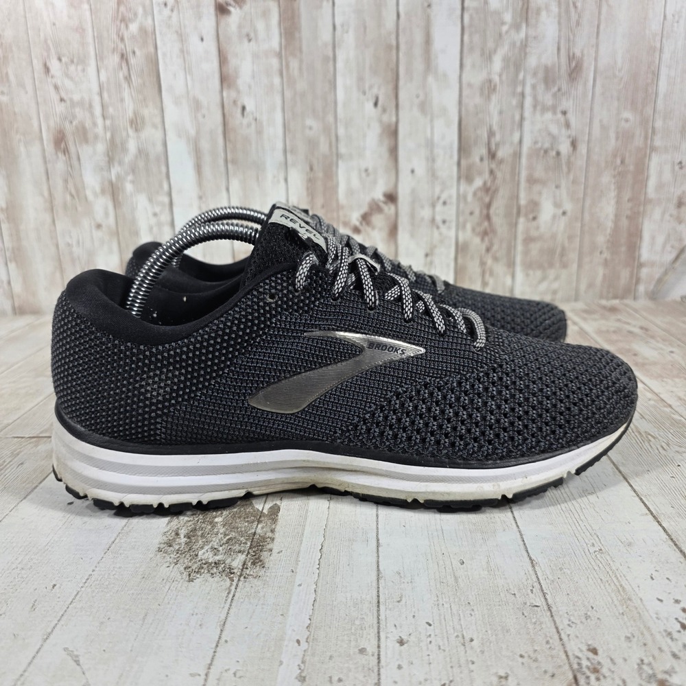 Brooks Revel 2 Womens Running Shoes Black White Knit‎ Sneakers Size 11